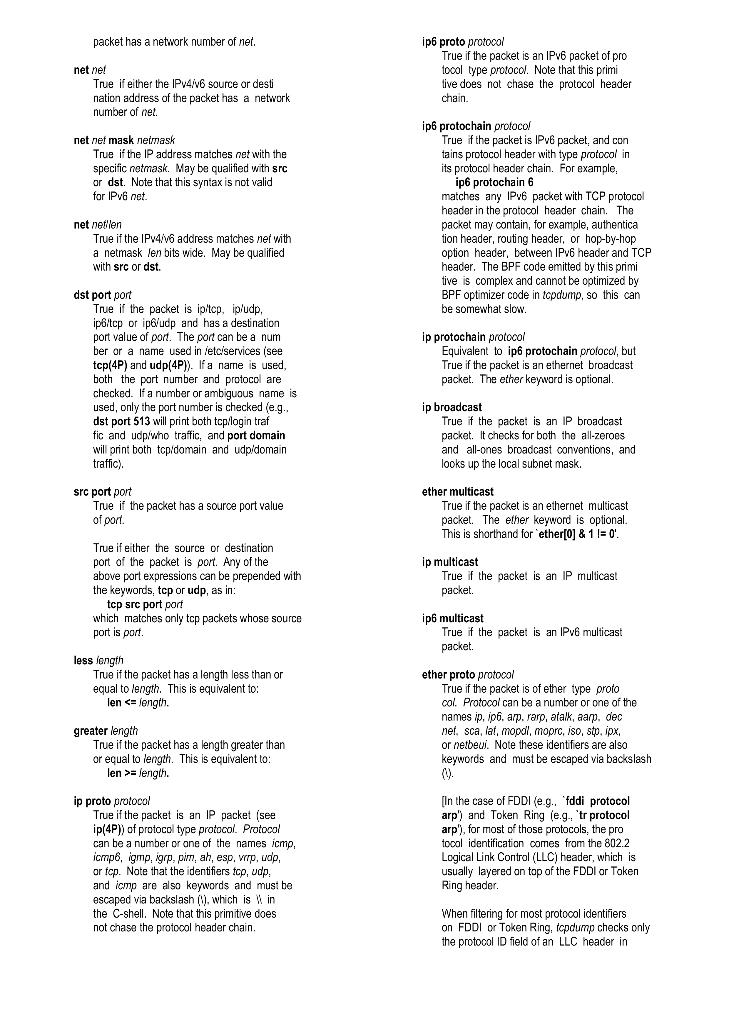 Tcpdump Commands